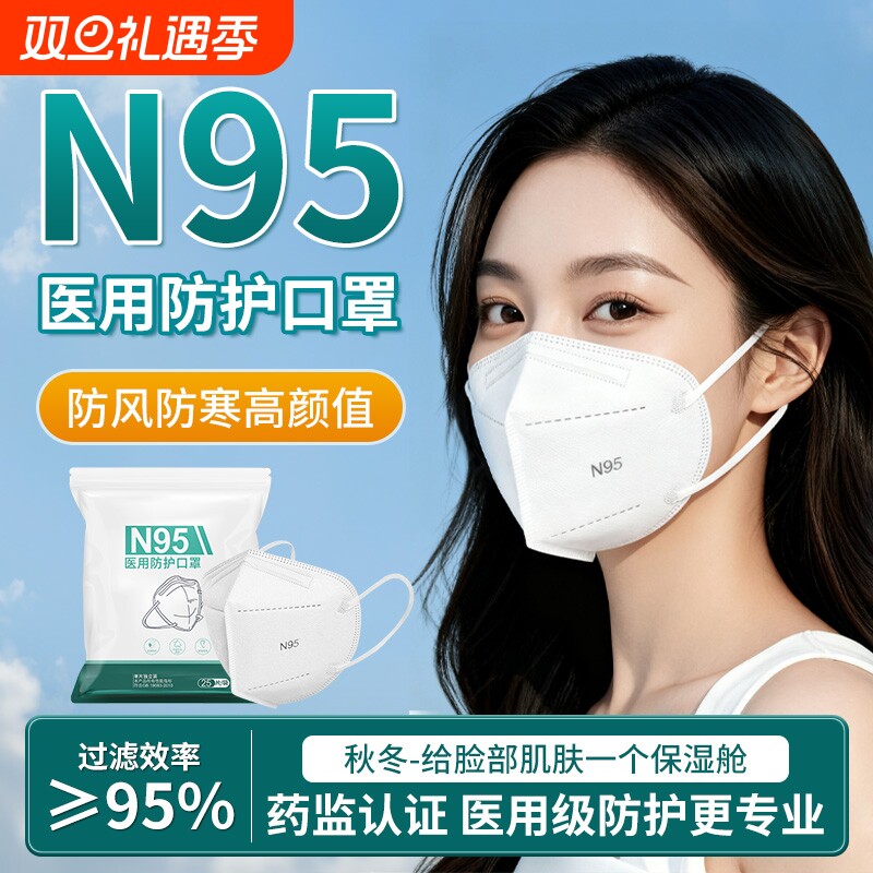 n95级医用防护口罩医疗灭菌级单独立包装外科一次性女高颜值成人