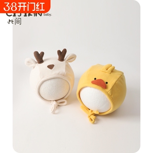 婴儿帽子春夏季新生儿护囟门帽宝宝胎帽男宝护耳帽女宝可爱套头帽