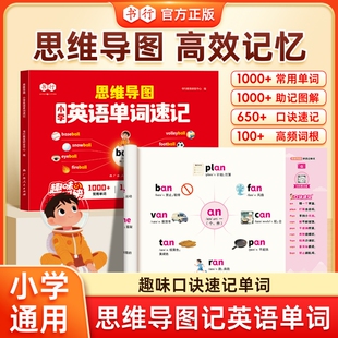 2026小学英语思维导图单词速记人教版全国通用小学生三四五六年级单词汇拆分拼读法口诀知识点自然拼读随身记必背词根课本