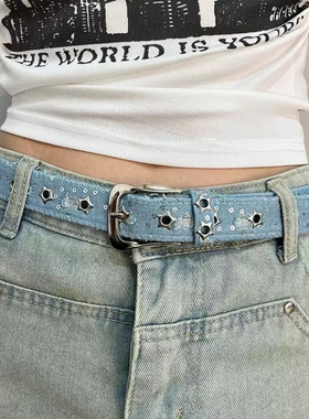 帆布腰带针扣皮带男女ins风简约
