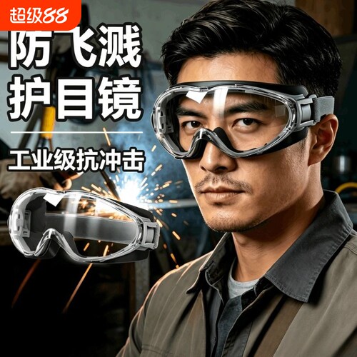 护目镜劳保眼镜防飞溅打磨防风沙防雾防灰尘不起雾工业骑行高清