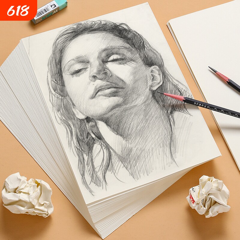 8K素描纸水粉纸铅画纸4KA3画纸美术生专用绘画手抄报纸幼儿园儿童画画纸2KA4水彩马克笔纸16K四八开160g180克