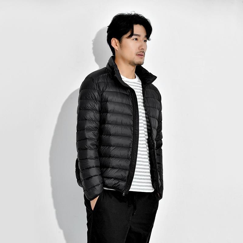 2025户外休闲新款轻薄款羽绒服男立领冬装外套加大码男装男羽绒衣