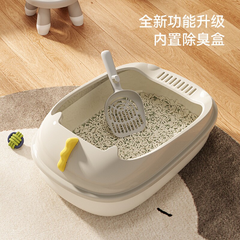 创意恐龙半封闭猫砂盆大号成猫幼猫便盆猫厕所带香薰条猫砂盆批发