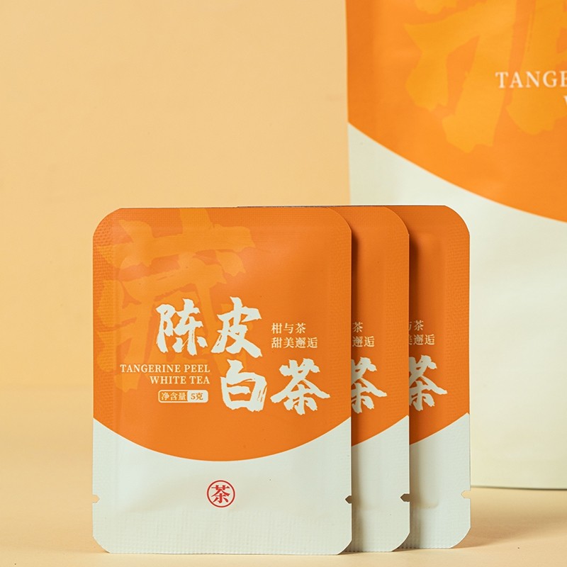 福鼎陈皮白茶寿眉老白茶小方片饼干茶5g小包装散装袋泡茶茶叶茶饼