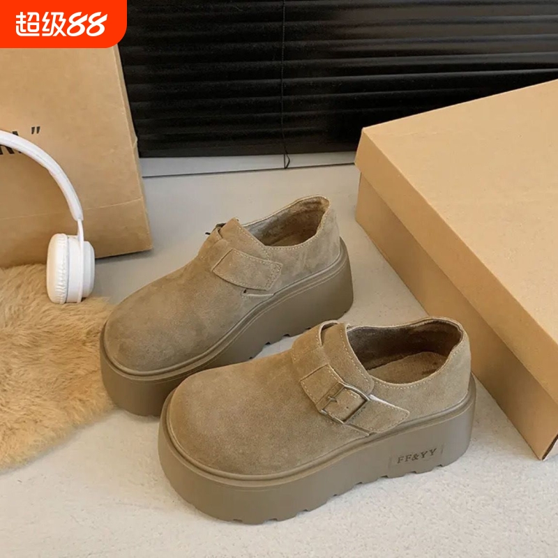 复古勃肯鞋2025秋冬女鞋增高7cm