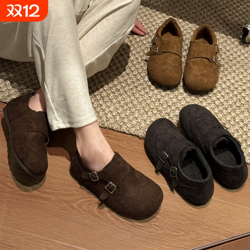 美拉德勃肯鞋女冬季2025新款加绒加厚博肯鞋内增高毛毛鞋保暖棉鞋