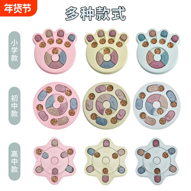 亚马逊新款宠物玩具 狗狗美食转盘进食防噎食具狗碗用品