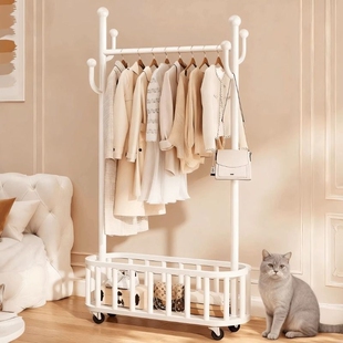 衣架落地置物架可移动卧室挂衣架家用室内晾衣服房间简易衣帽架