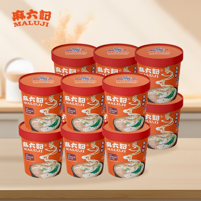 麻六记酸辣粉12桶粗湿粉冲泡即食方便速食粉丝粉条夜宵