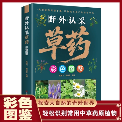 【正版】野外认采草药彩色图鉴 中草药彩色图鉴高清精编野外认采160种中草配比 实用好学易上手图解简单快速认药中医入门草药大全