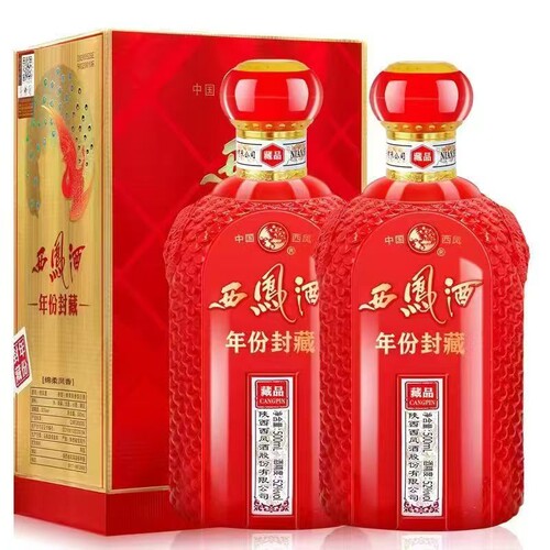 西凤年份封藏藏品52度凤香型白酒整箱500ml*6瓶装送礼婚礼西风酒