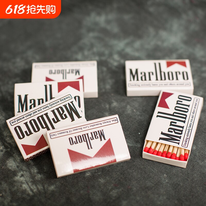 创意时尚万宝路加长火柴复古个性老式点烟怀旧专用买一发十普通
