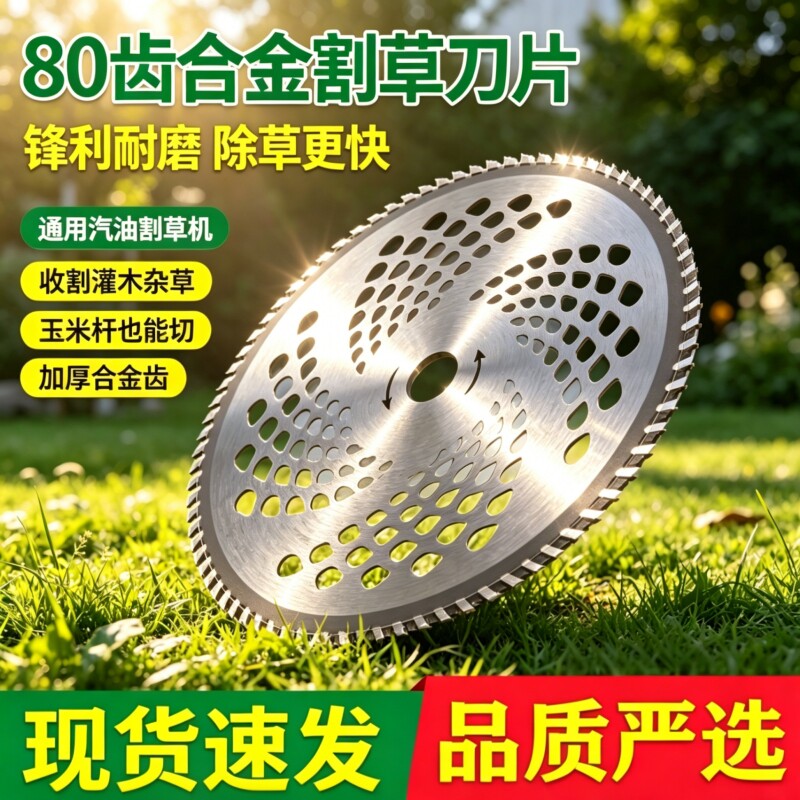 汽油割草机刀片圆形合金40-60-80T齿配件割灌机锯片耐用打草机图片
