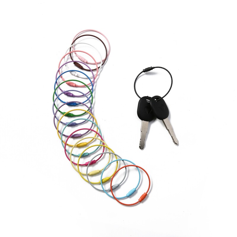 彩色烤漆钢丝钥匙圈手环宠物项圈 手工DIY饰品配件