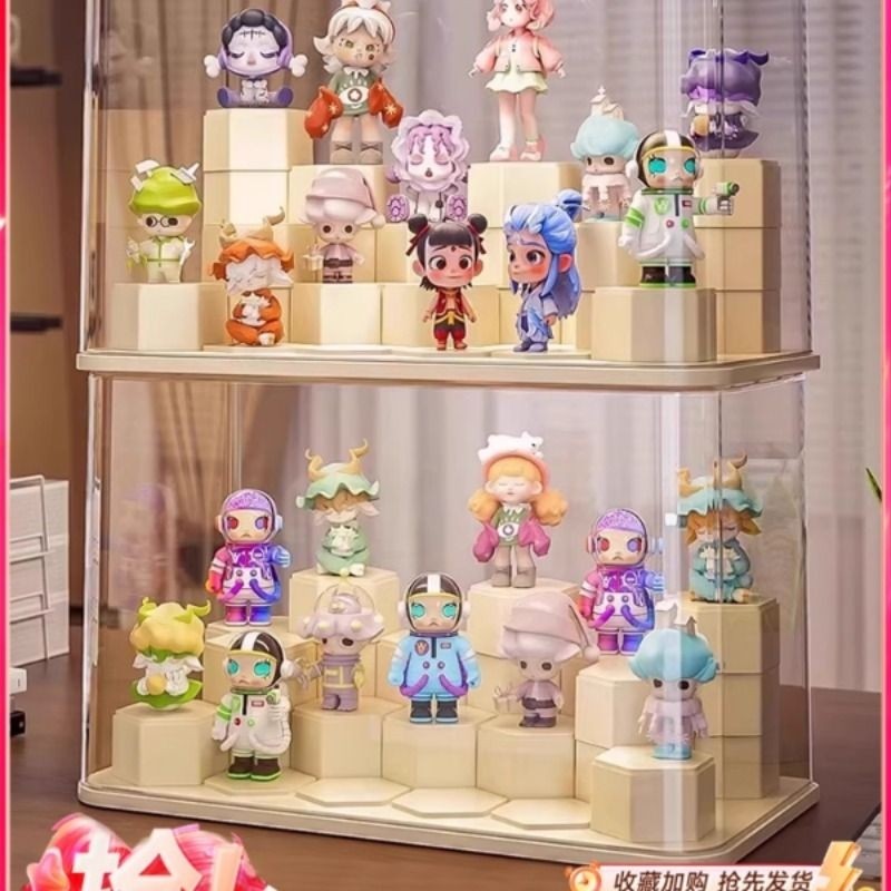 盲盒展示架收纳透明亚克力手办防尘展示柜玩具积木泡泡玛特展示盒