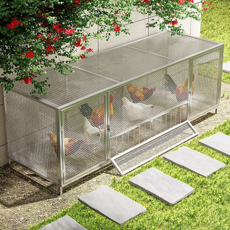 鸡笼子家用鸡舍鸡窝室外大号密网农村芦丁自动清粪养殖笼防黄鼠狼