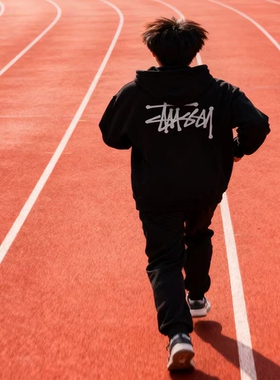 2025年新款潮牌stu情侣男女卫衣拉链不加绒毛圈宽松9白色