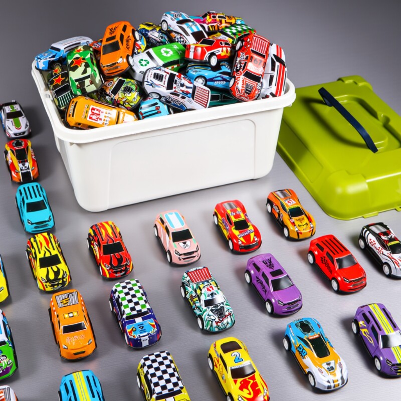 100只回力合金小汽车玩具车摆摊批发儿童小朋友玩具幼儿园赛车