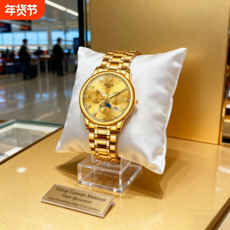 全自动男表手表男款机械风全自动防水数字双日历防水腕表男高级感