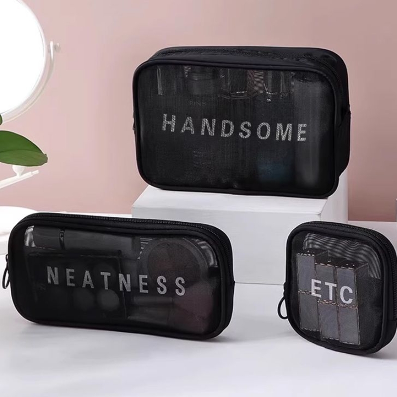女款网格化妆包旅行便携口红洗漱收纳袋实用化妆品包