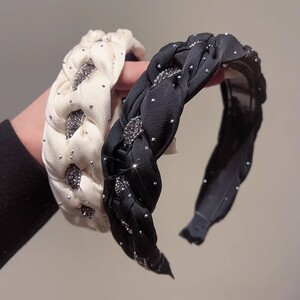 高端精致高颅顶发箍女2024年新款头箍高级感水钻气质洗脸发卡头饰