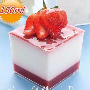 6055正方形一次性硬塑料幕斯杯提拉米苏果冻杯甜品蛋糕木糠杯5oz