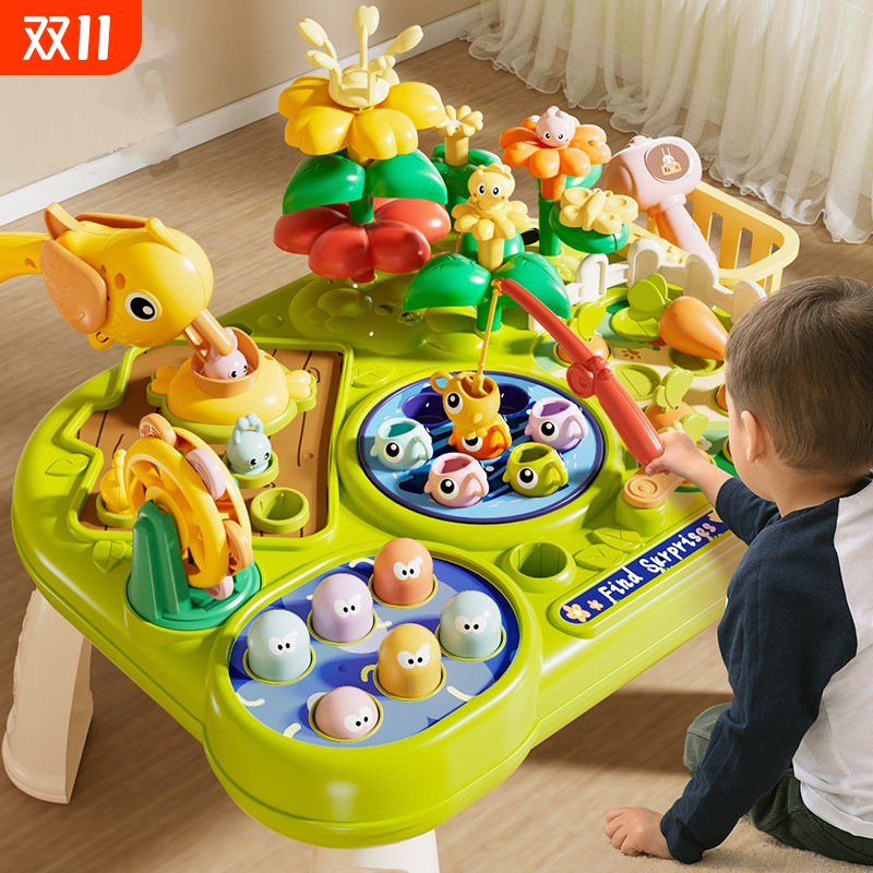 早教游戏桌婴幼儿玩具儿童1一3岁宝宝忙碌益智多面体多功能学习桌