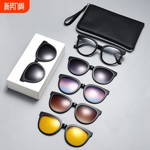 24新款 跨境TR90套镜一配五片偏光太阳镜潮流驾驶墨镜送眼镜袋集合
