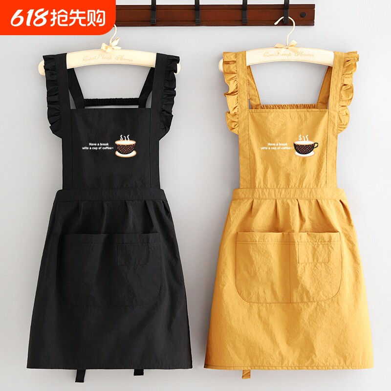 韩版围裙厨房家用公主风洋气护衣餐饮2026新款饭单工作服女防水