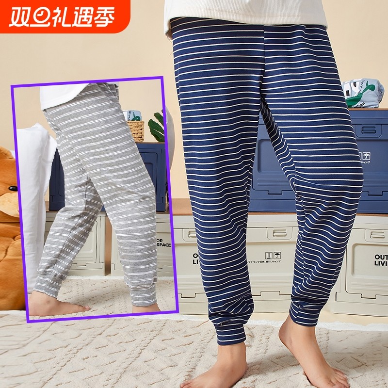 胖男童加肥加大保暖裤中大童胖儿童内穿打底秋裤睡裤宽松棉线裤