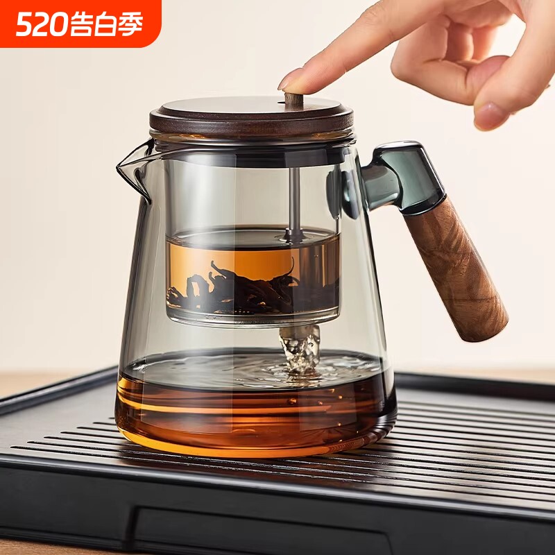 日本进口飘逸杯泡茶壶茶壶家用茶水分离器玻璃内胆茶具高端