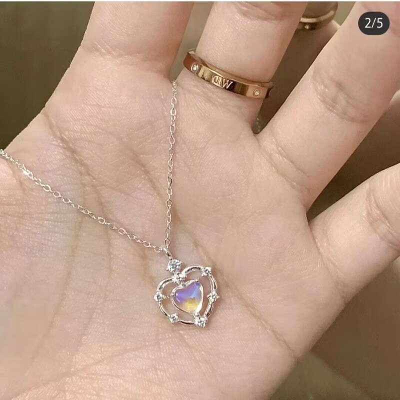 天使之翼翅膀项链女ins不掉色月光石小众设计轻奢网红锁骨链学生图片