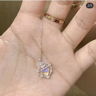 天使之翼翅膀项链女ins不掉色月光石小众设计轻奢网红锁骨链学生