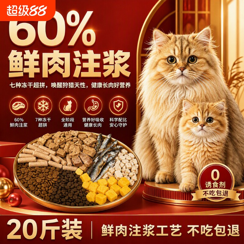 猫粮20斤实惠装大袋全价批发图片