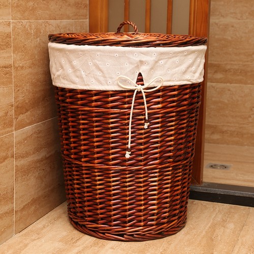厂家酒店卫生间浴巾收纳筐藤编脏衣服收纳筐火锅店脏衣篮饭店衣筐