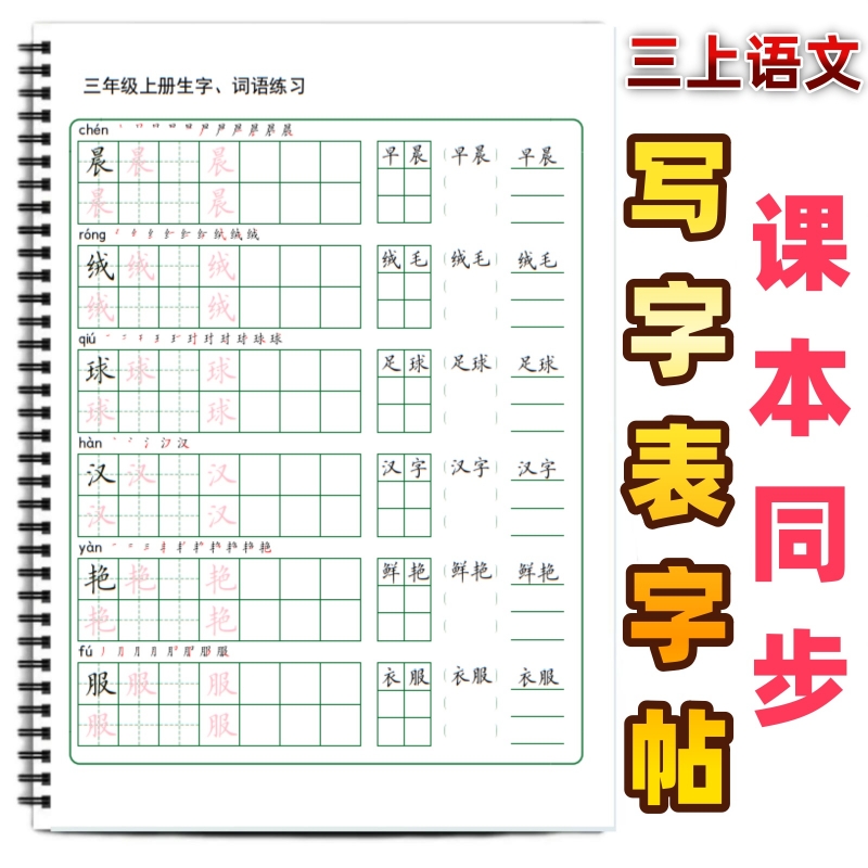 小学课本同步生字笔顺组词练字帖