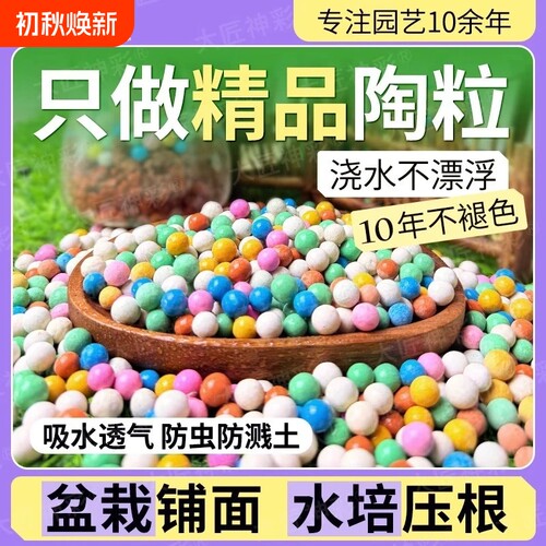 彩色陶粒养花专用水培透气多肉颗粒彩石吸水植物盆栽陶瓷铺面石