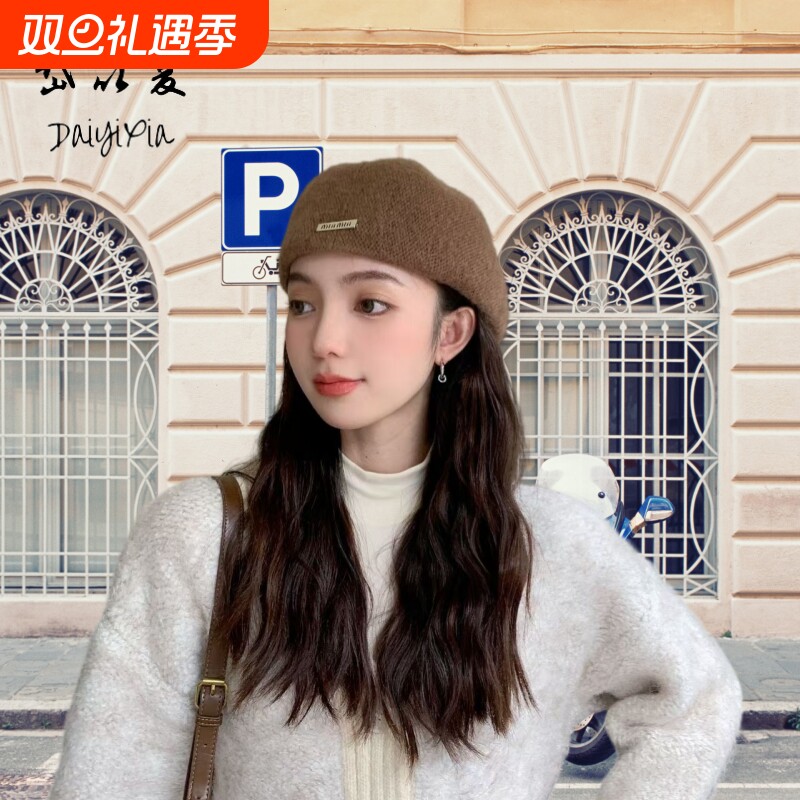 秋冬季铁标复古英伦风前进帽百搭两戴蓓蕾画家帽网红显脸小贝雷帽