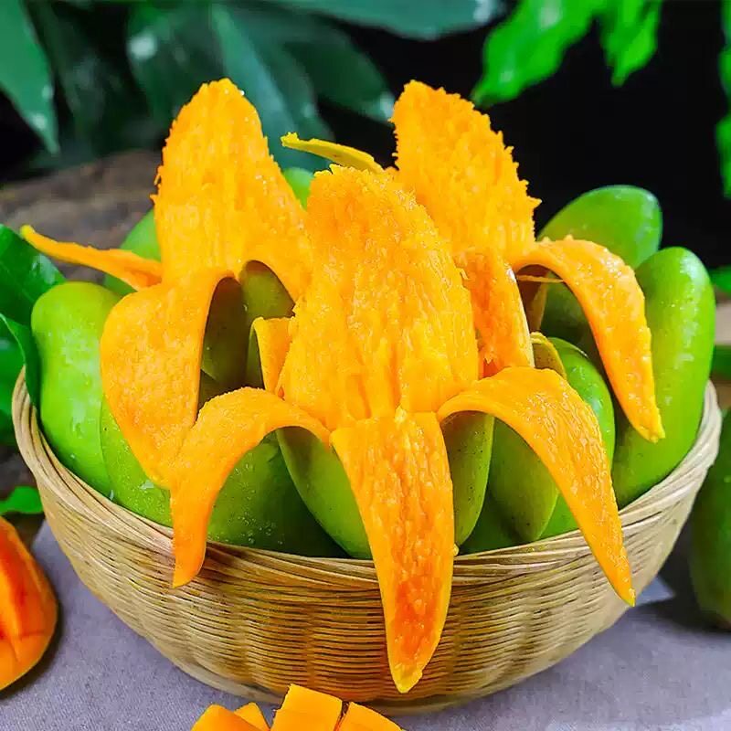 正宗大青芒玉芒青皮芒果热带水果生熟两吃皮薄多汁应季新鲜整箱