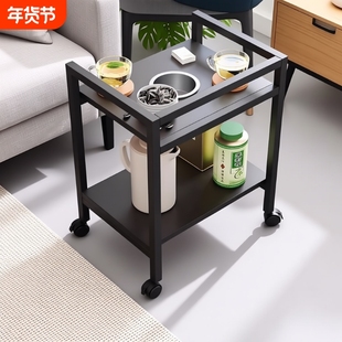 麻将茶几茶水台麻将桌小边几置物架棋牌室专用可移动茶水桌烟灰缸