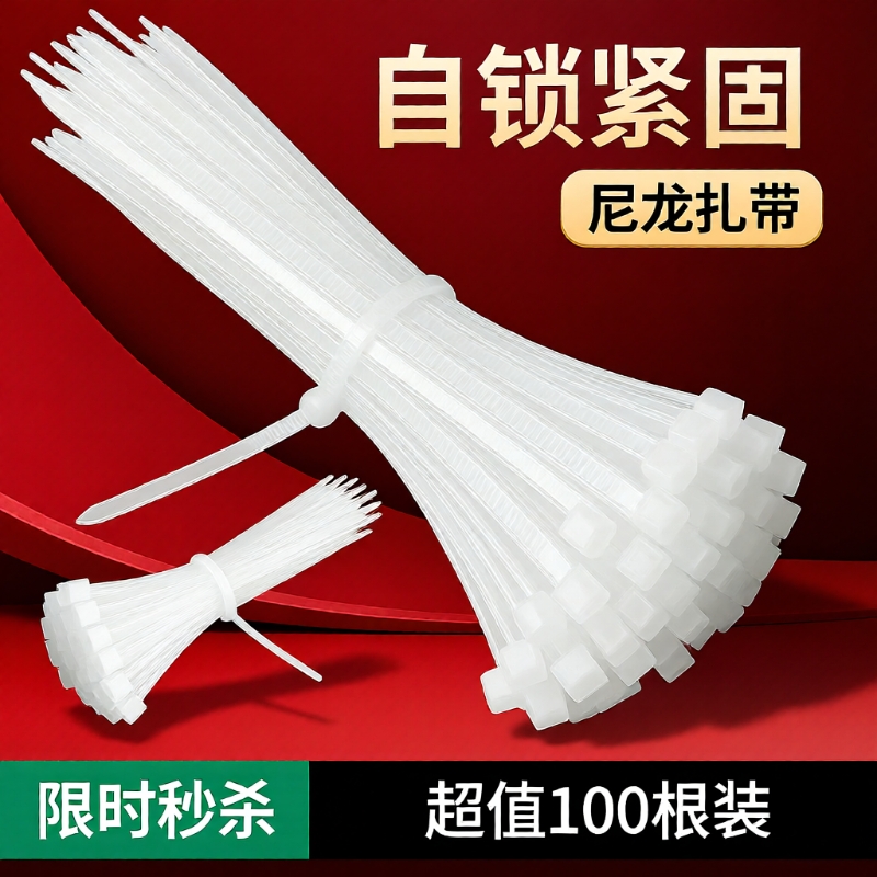 自锁式尼龙扎带白色|万人加购