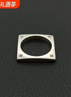 ODEK高级感复古联名KT四方形戒指欧美跨境小众高级感指环中古男