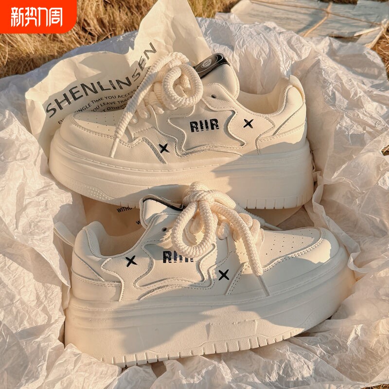 品牌断码厚底百搭时尚女2026新款夏款休闲板鞋运动鞋奶fufu圆