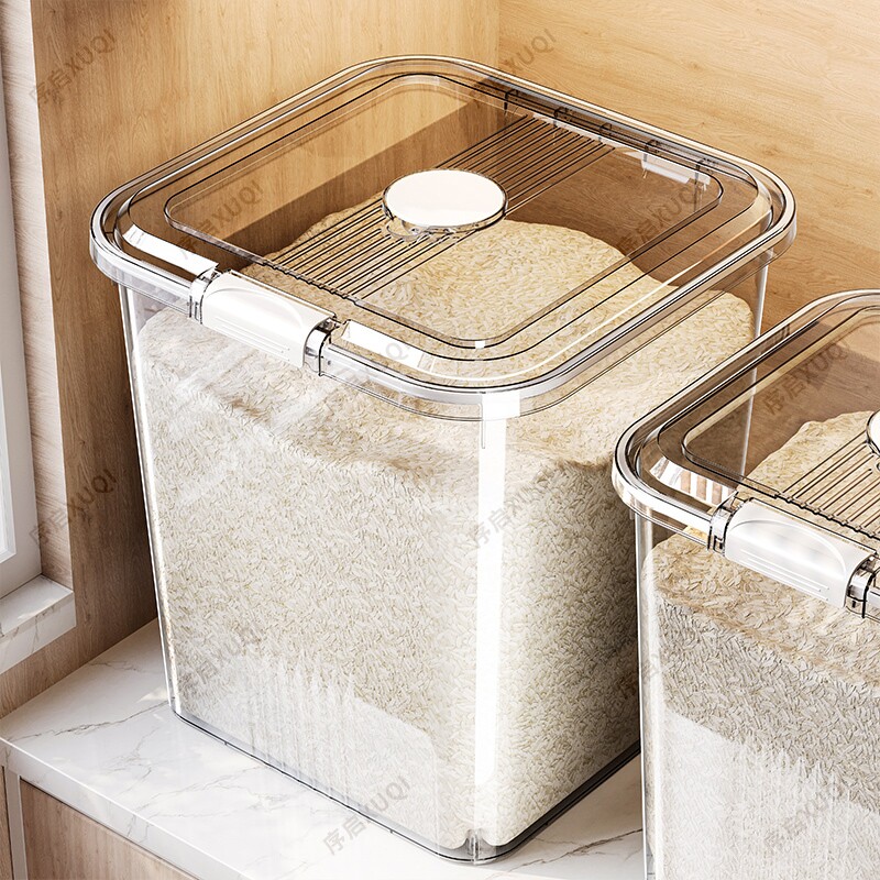 食品级米桶家用2026防虫防潮密封五谷杂粮收纳盒面粉盒储粮桶透明