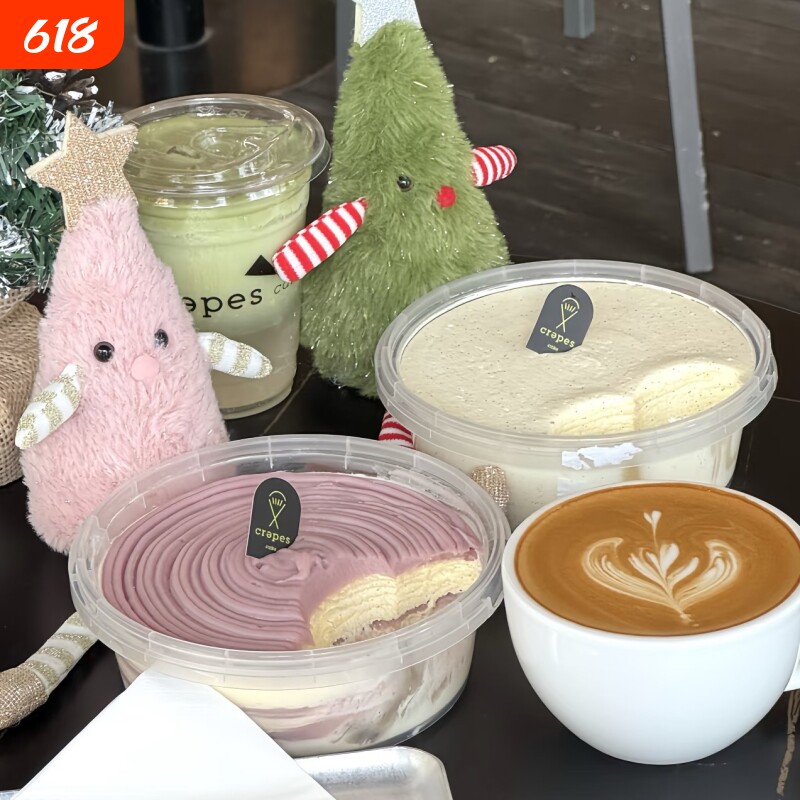 抹茶千层手作甜品特级抹茶多口味抹茶大溪地香草籽奶油千层蛋糕