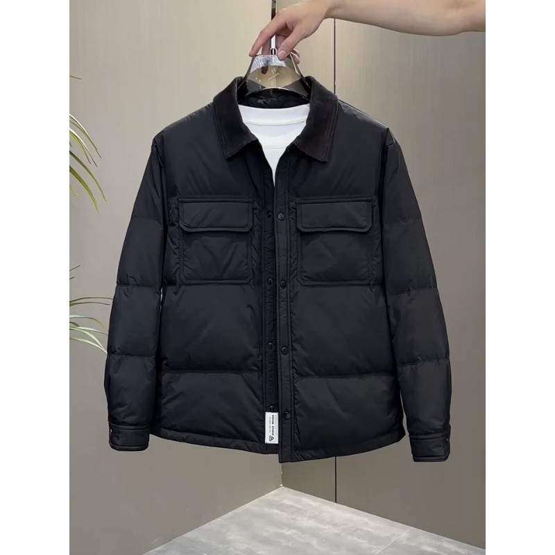 冬季痞帅轻薄羽绒服外套男士潮牌短款高级感休闲百搭衬衣夹克上衣