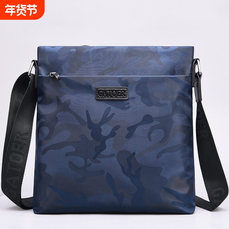 潮酷单肩包男包牛津布夏季背包休闲挎包百搭帆布包方形小包斜挎包