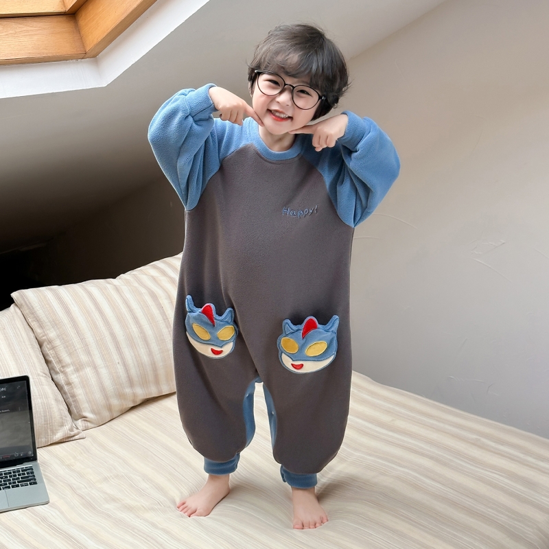 男童连体睡衣秋冬款小男孩宝宝爬服婴儿睡袋儿童秋连体衣季家居服