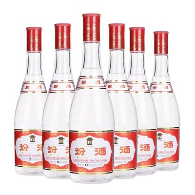 汾酒 红盖玻汾清香型纯粮白酒475ml*6瓶 京东配送